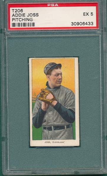1909-1911 T206 Joss, Pitching, Piedmont Cigarettes PSA 5