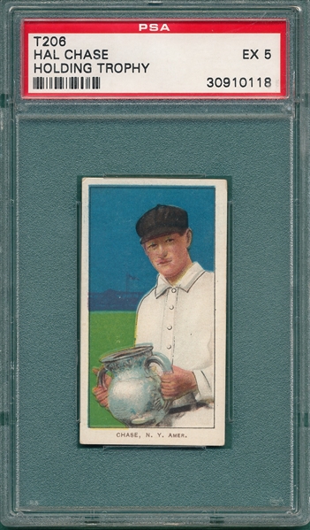 1909-1911 T206 Chase, Holding Trophy, Sovereign Cigarettes PSA 5 *460 Series*