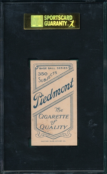 1909-1911 T206 Chase, Throwing, Dark Cap, Piedmont Cigarettes SGC 84