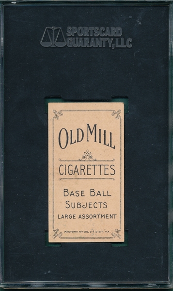 1909-1911 T206 Baker Old Mill Cigarettes SGC 60