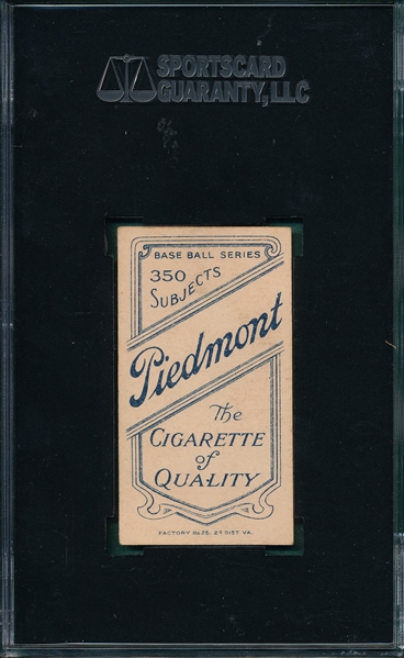 1909-1911 T206 Griffith, Portrait, Piedmont Cigarettes Cigarettes SGC 60