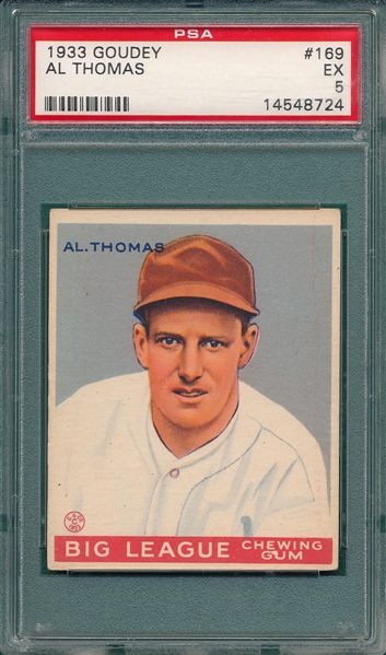 1933 Goudey #169 Al Thomas PSA 5