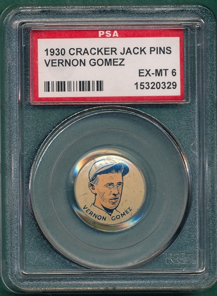 1930 Cracker Jack Pins Vernon Gomez PSA 6