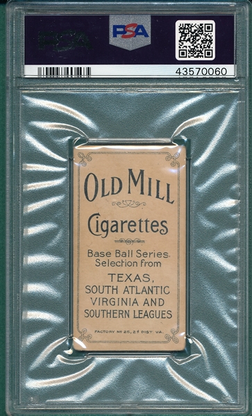 1909-1911 T206 Coles Old Mill Cigarettes PSA 3 *Southern Leaguer*