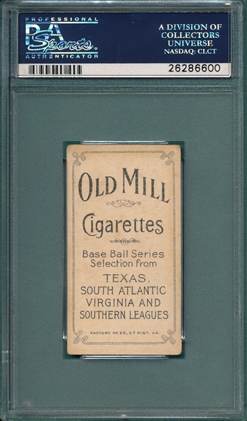 1909-1911 T206 Hooker Old Mill Cigarettes PSA 3.5 *Southern Leaguer*
