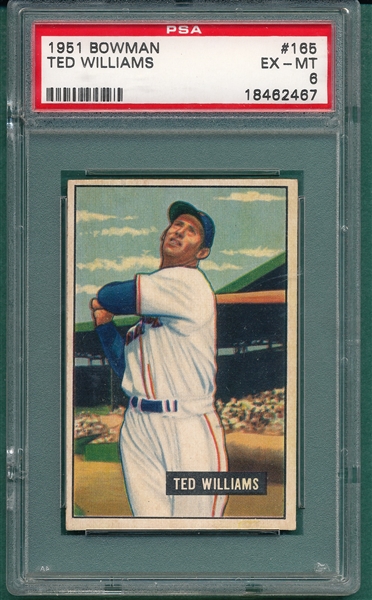 1951 Bowman #165 Ted Williams PSA 6