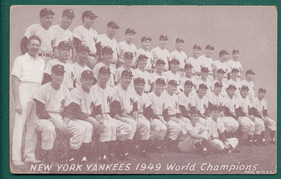 1947-66 Exhibits 1949 Yankees Team Card