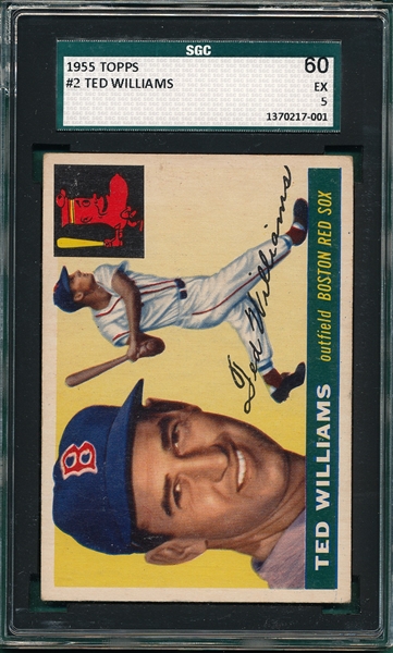 1955 Topps #2 Ted Williams SGC 60