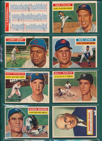 1956 Topps Lot of (8) W/ Checklist and Feller