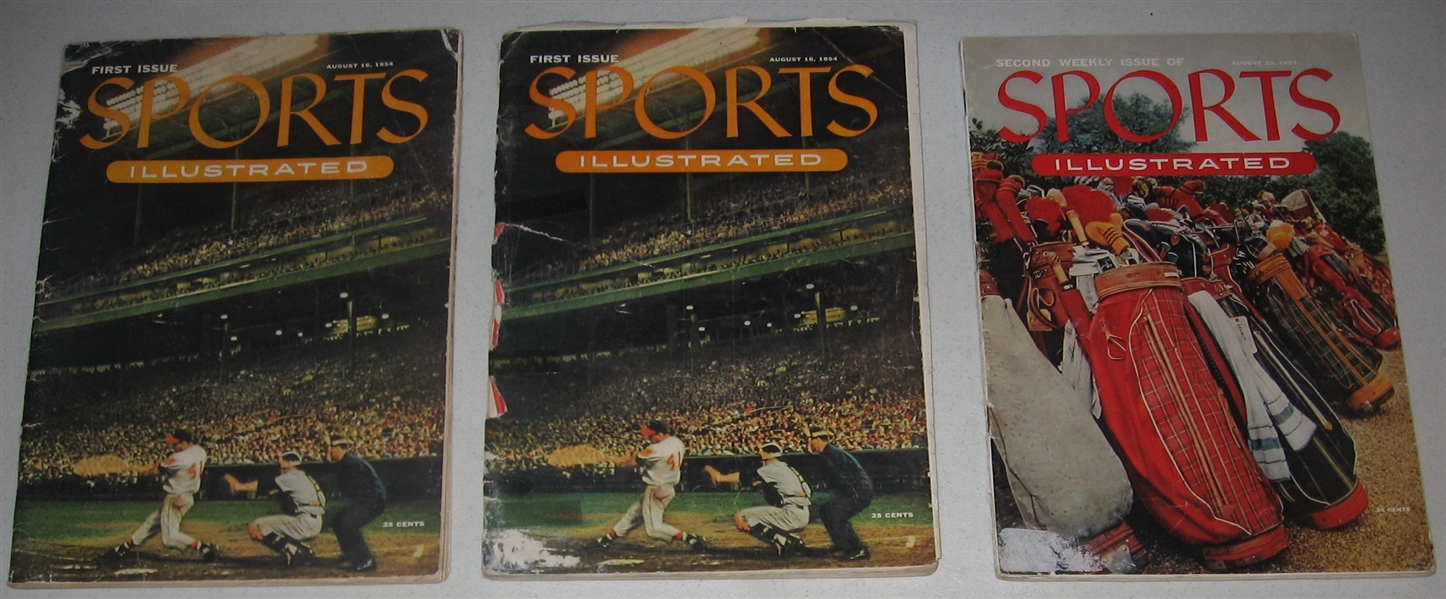 Sports Illustrated #1 & #2, Lot of (3) W/ Cards