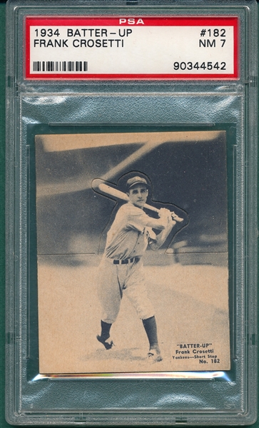 1934 Batter-Up #182 Frank Crosetti PSA 7