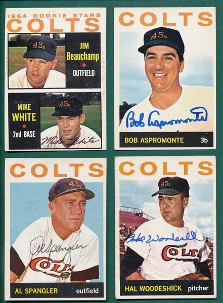1964 Topps Lot of (10) Autographed Astros/Colts W/ Wynn