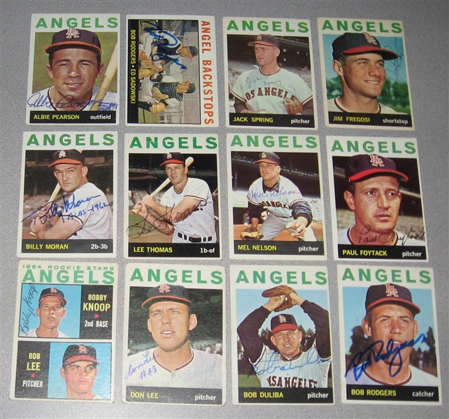 1964 Topps Lot of (16) Autographed Angels W/ Foiles