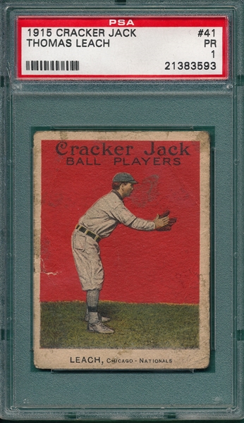 1915 Cracker Jack #41 Thomas Leach PSA 1