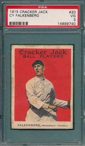 1915 Cracker Jack #20 Cy Falkenberg PSA 3 *Federal League*