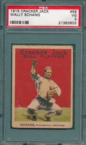 1915 Cracker Jack #58 Wally Schang PSA 3 