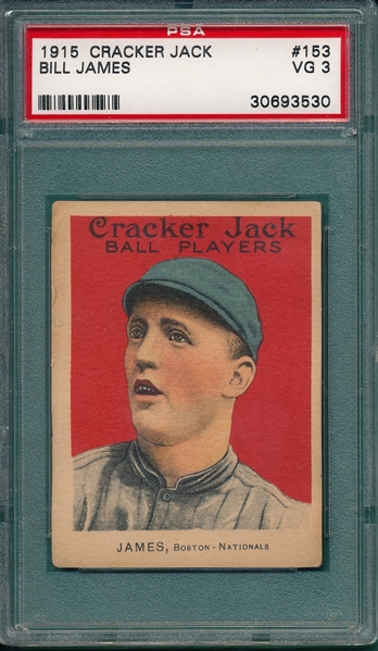 1915 Cracker Jack #153 Bill James PSA 3 