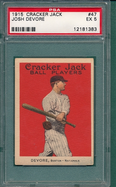 1915 Cracker Jack #47 Josh Devore PSA 5
