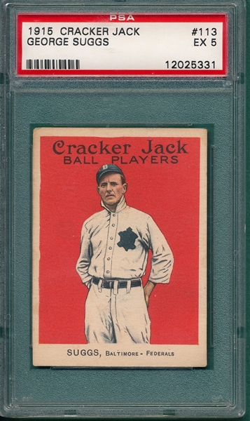1915 Cracker Jack #113 George Suggs PSA 5 *Federal League*