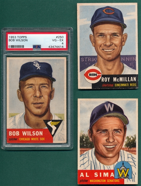 1953 Topps Lot of (8) W/ #250 Wilson PSA 4