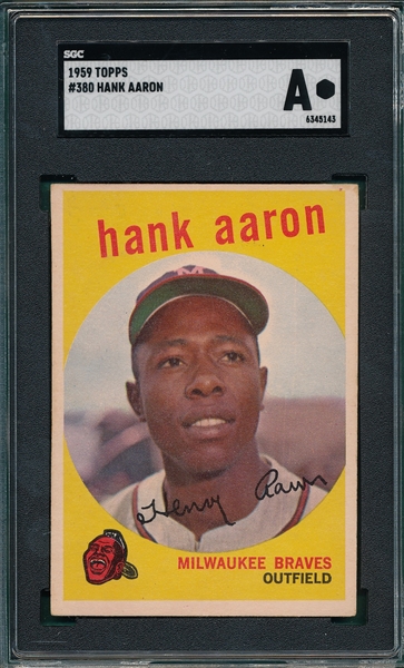 1959 Topps #380 Hank Aaron SGC Authentic