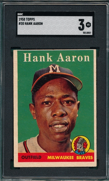 1958 Topps #30 Hank Aaron SGC 3