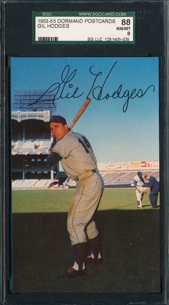 1953-55 Dormand Post Cards Gil Hodges SGC 88