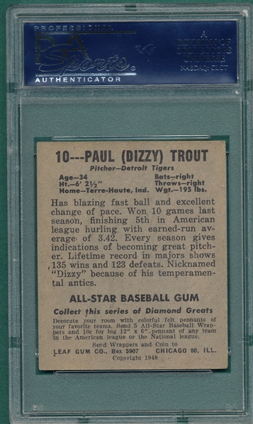 1948-49 Leaf #10 Paul Trout PSA 6.5