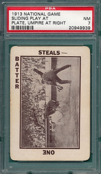 1913 WG5 National Game Sliding Play at Plate, Ump Right, PSA 7