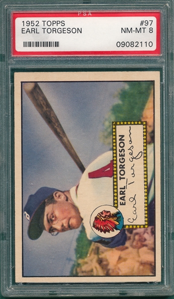 1952 Topps #97 Earl Torgeson PSA 8
