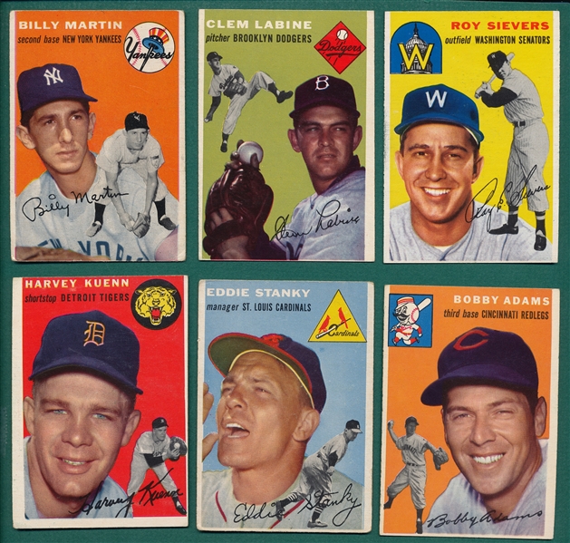 1954 Topps Lot of (37) W/ #13 Billy Martin