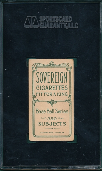 1909-1911 T206 McGraw, Finger In Air, Sovereign Cigarettes SGC 50