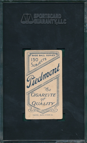 1909-1911 T206 McGraw, Finger In Air, Piedmont Cigarettes SGC 20