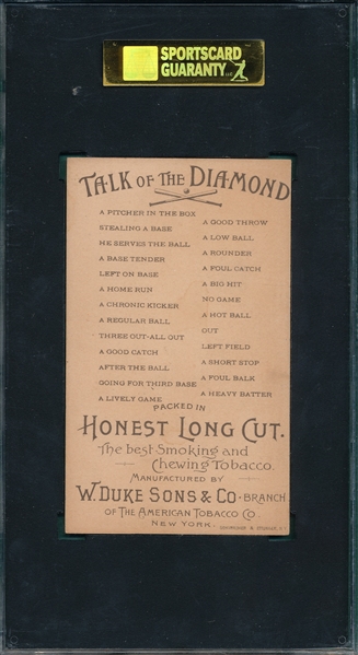1893 N135 A Foul Balk, Talk of the Diamond Baseball SGC 80