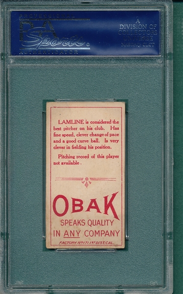 1911 T212-3 Lamline Obak Cigarettes PSA 5