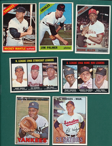 1966/67 Topps Lot of (7) W/ Mantle
