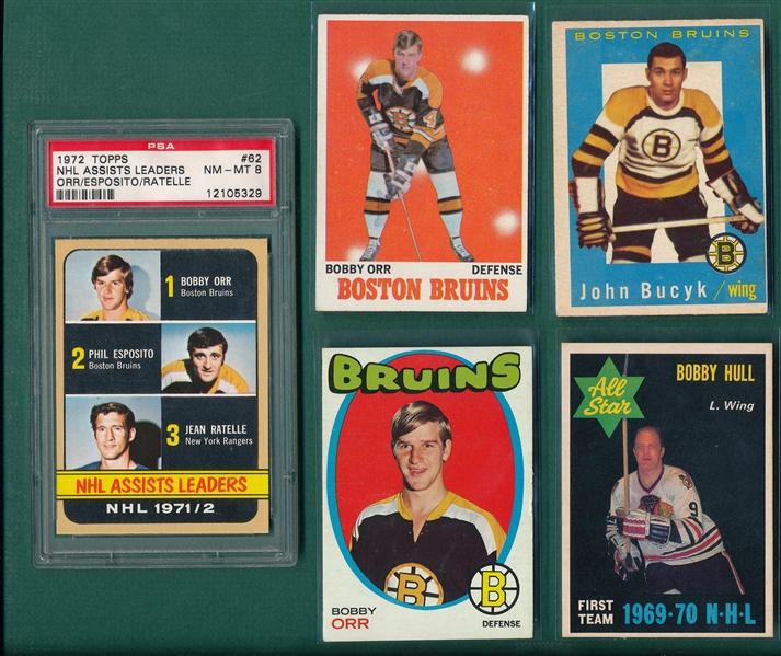1958-77 Lot of (14) Hockey HOFers W/ Orr, PSA