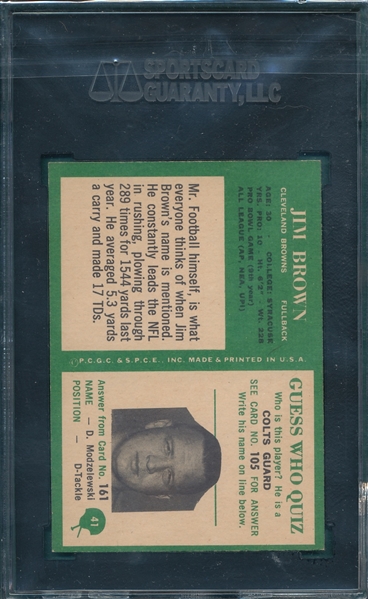 1966 Philadelphia #41 Jim Brown SGC 86
