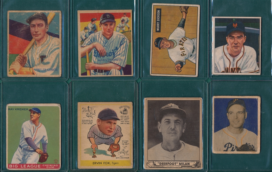 1933-51 Baseball Lot of (6) W/ Pie Traynor