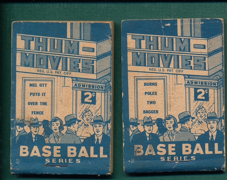 1937 R342 Goudey Thum-Movies #1 Burns & #3 Ott, Lot of (2)