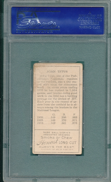 1911 T205 Titus Honest Long Cut PSA 4 