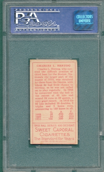 1911 T205 Herzog Sweet Caporal Cigarettes PSA 4