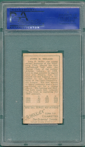 1911 T205 Miller, J. D., Hassan Cigarettes PSA 4