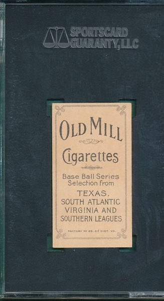 1909-1911 T206 Thebo Old Mill Cigarettes SGC 80 *Southern League*