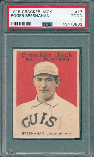 1915 Cracker Jack #17 Roger Bresnahan PSA 2 