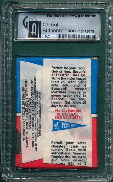 1977 O-Pee-Chee Baseball Unopened Pack GAI 9