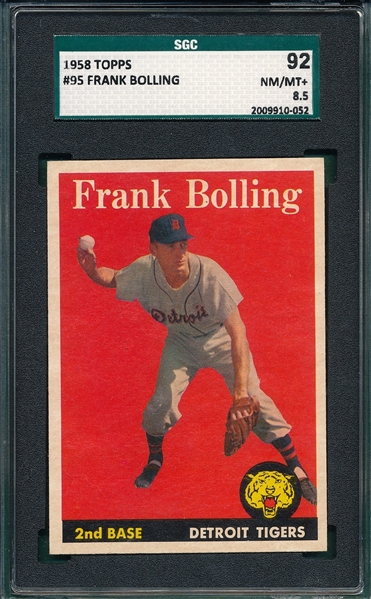 1958 Topps #95 Frank Bolling SGC 92