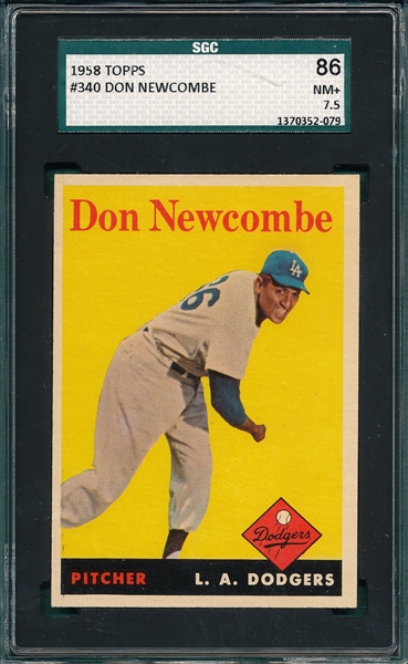 1958 Topps #340 Don Newcombe SGC 86