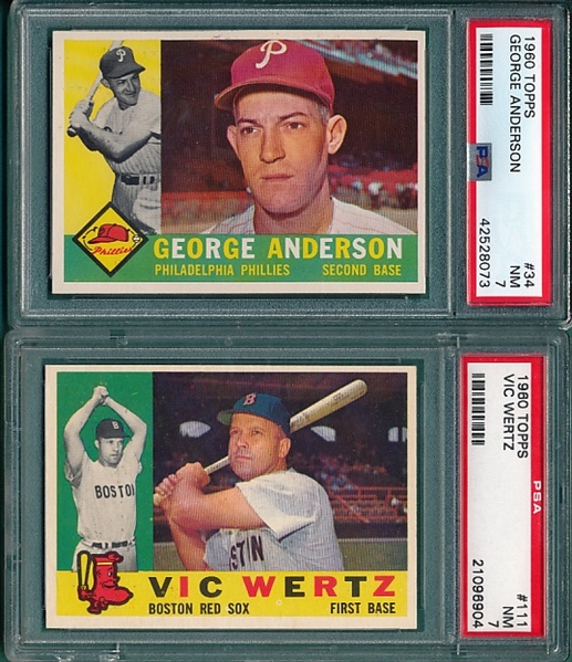 1960 Topps Lot of (5) W/ #34 Sparky Anderson PSA 7