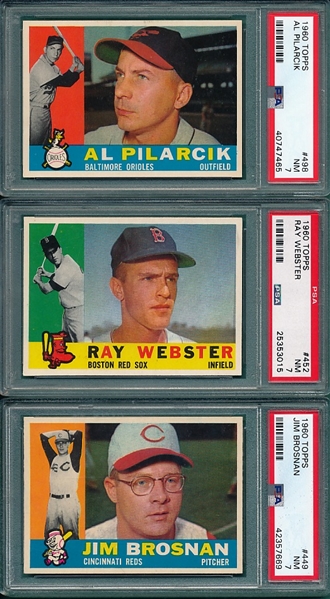 1960 Topps Lot of (5) W/ #34 Sparky Anderson PSA 7